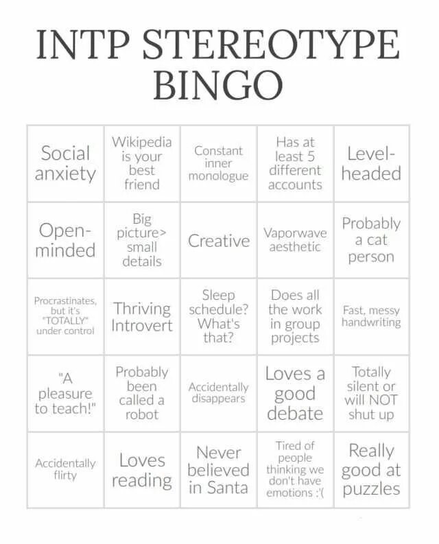 Сакинорва тест на тип личности. Mbti бинго intp. бинго типы личности enfp. intp тип личности бинго. тип mbti infj бинго.