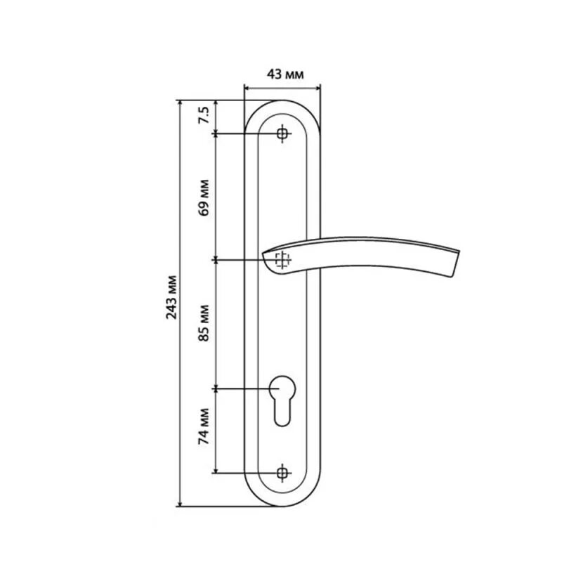 Расстояние дверной ручки. Ручка дверная Апекс на планке 85 мм хром под сувальдный замок. Дверные ручки на планке Апекс 240мм. Дверная ручка на планке 85.323.
