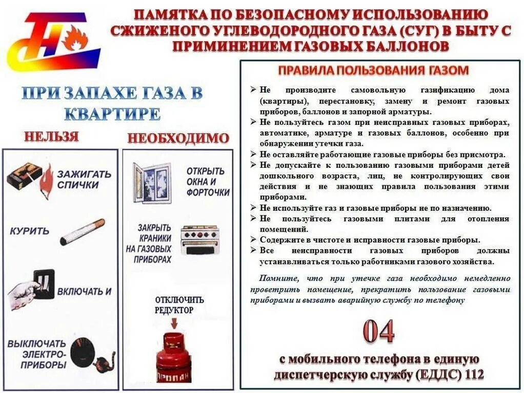 При использовании баллонов