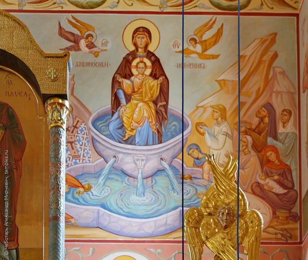 храм живоносный источник в царицыно. икона царицына. икона царицына. фрески разрушенных церквей. храм в царицыно живоносный источник колокольня.