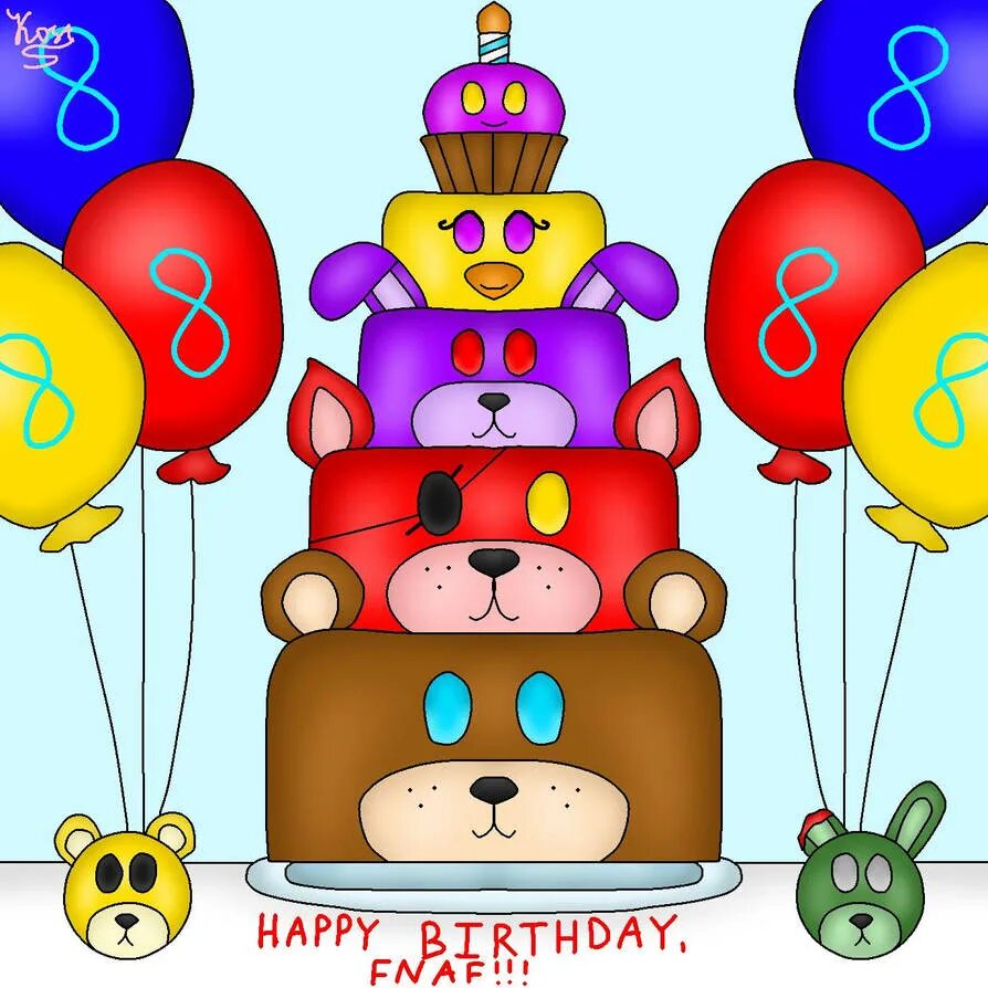 День рождения 9 января. FNAF С днем рождения. FNAF Happy Birthday. С др FNAF. Открытка с ФНАФ на др.