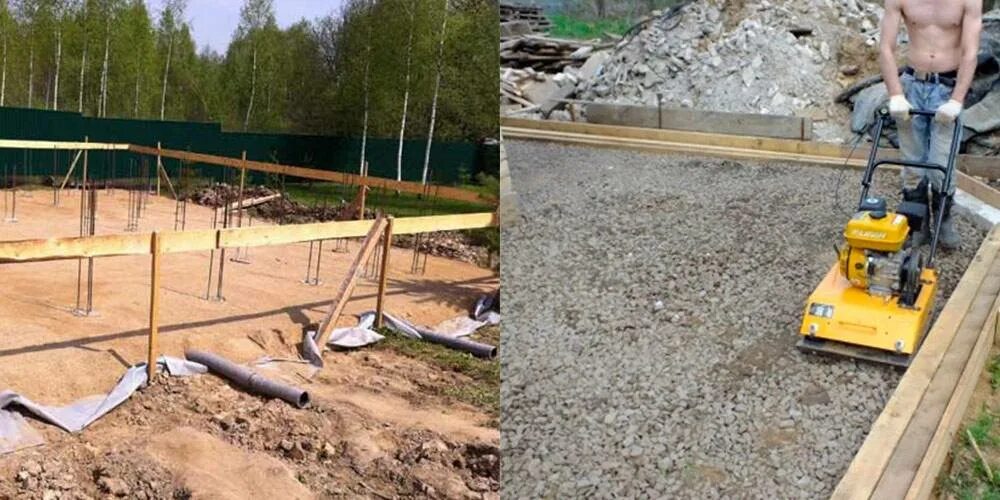 Щебень песок под фундамент. Песчано гравийная подсыпка под фундамент. отсыпка фундаментной плиты. песчано-гравийная подушка под фундамент. щебеночное основание под фундамент.