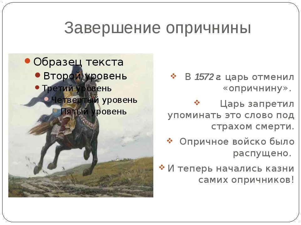 Опричнина это в истории. Краткая хроника опричнины. Начало проведения опричнины. Причины отмены опричнины.