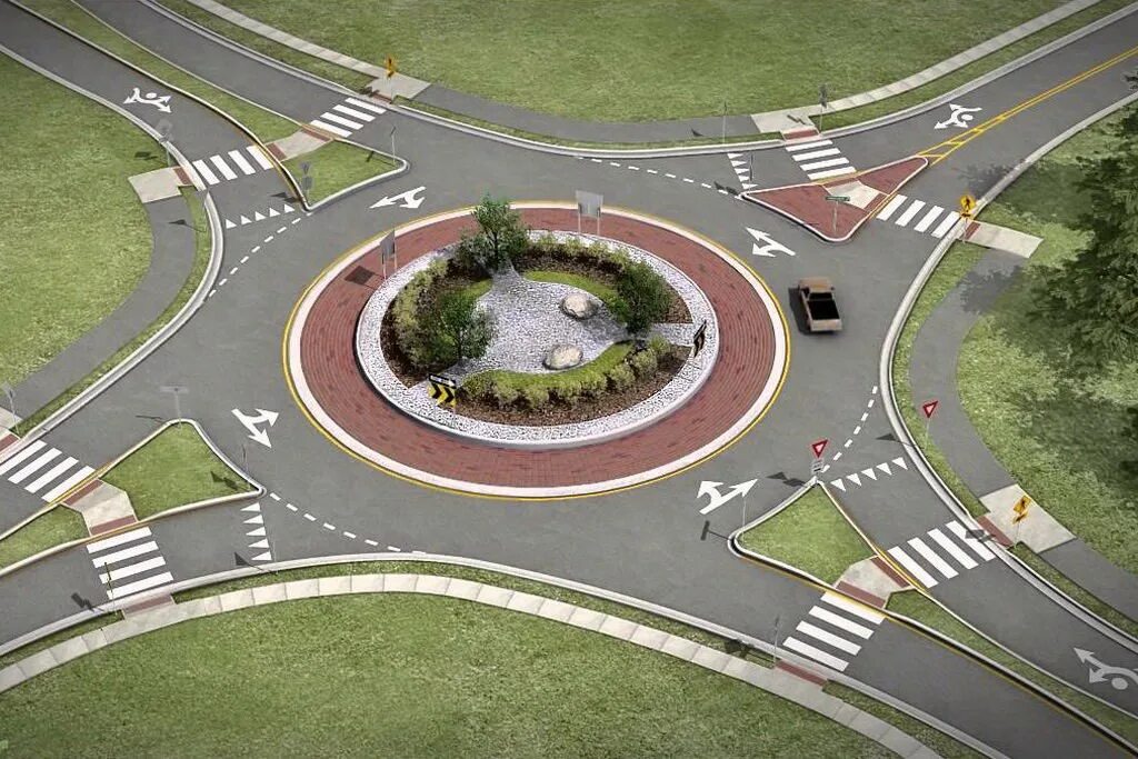 Лучшее решение для дороги. Радиус кольцевой развязки. Перекресток Раундэбаут. Дорога с круговым движением. Кольцо автомобильное.