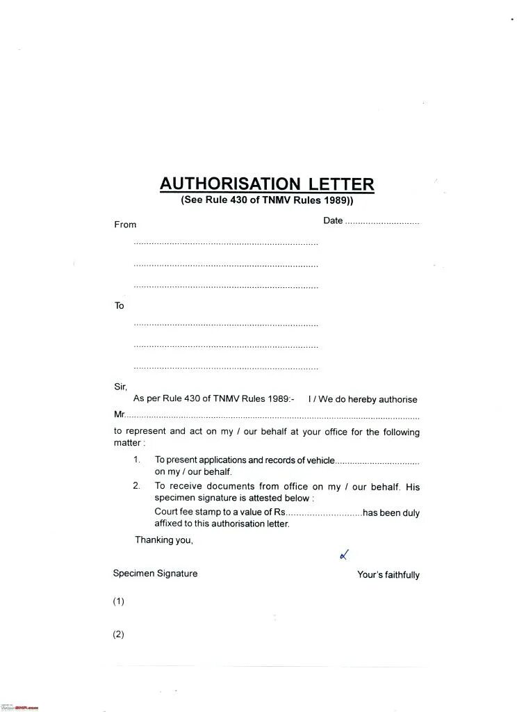 Authorization. Authorization letter. letter of authority. specimen signature.
