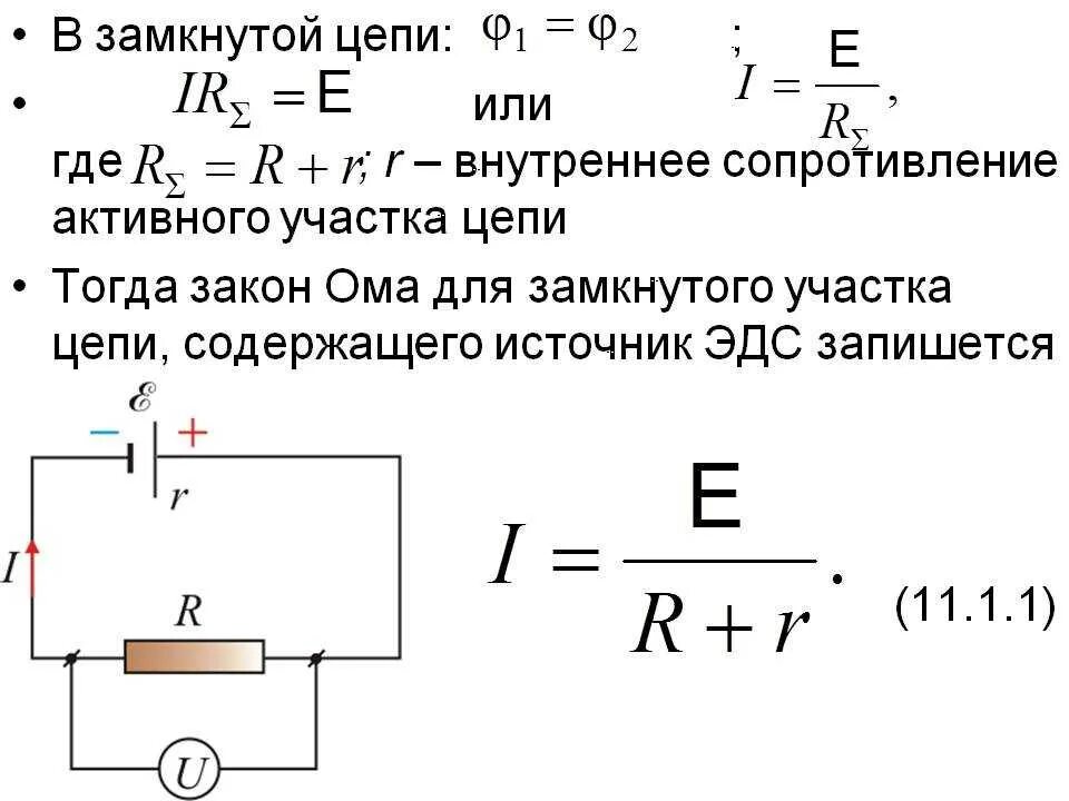 Формула для нахождения внутреннего сопротивления цепи. Внутреннее сопротивление цепи формула. Формула для нахождения сопротивления участка цепи. Закон Ома для внешнего участка цепи формула.