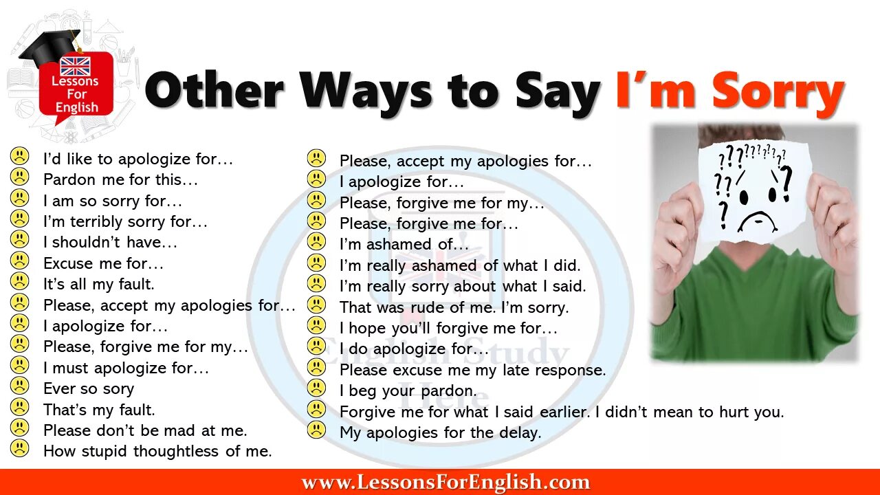 Excuse me i d like. Other ways to say sorry. Разница между i'm sorry и excuse me. Ways to say sorry in English. Sorry excuse me разница.