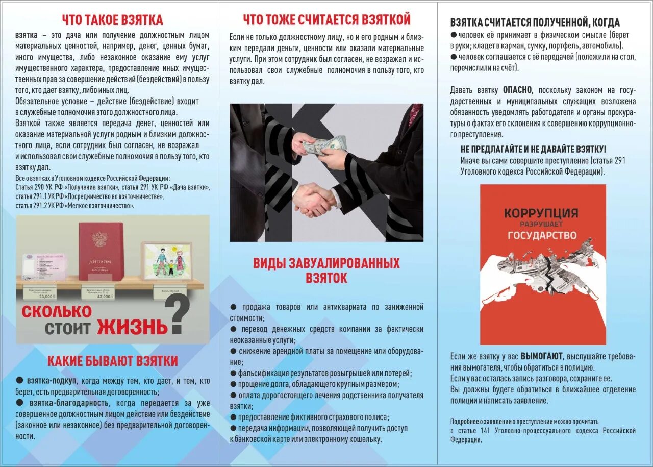 Совершение коррупции. О противодействии коррупции. антикоррупционная памятка для граждан. взятка. получение взятки.