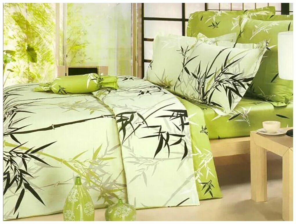 Бамбуковый рай. Поплин бамбук с компаньоном. Бамбуковый рай. Бамбуковый рай. Материал постельного белья бамбук.