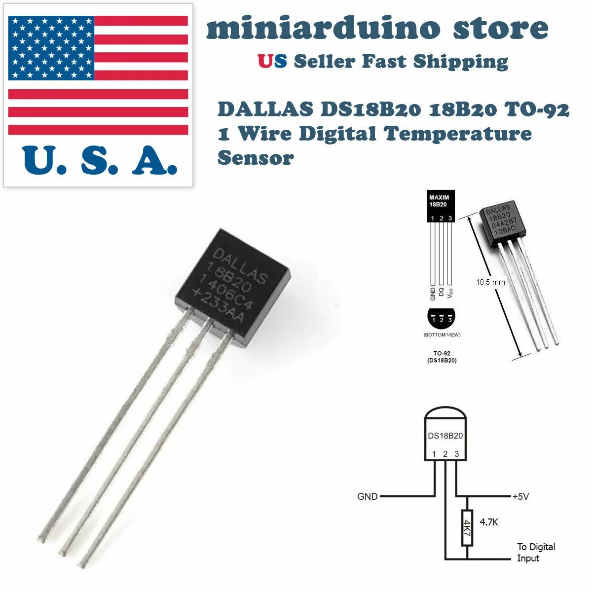 Датчик температуры ds18b20, to-92, Dallas. Цифровой датчик ds18b20. Датчик ds18b20-2,5. Температурный датчик Dallas 18b20.