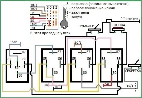 Замок зажигания 2108 схема