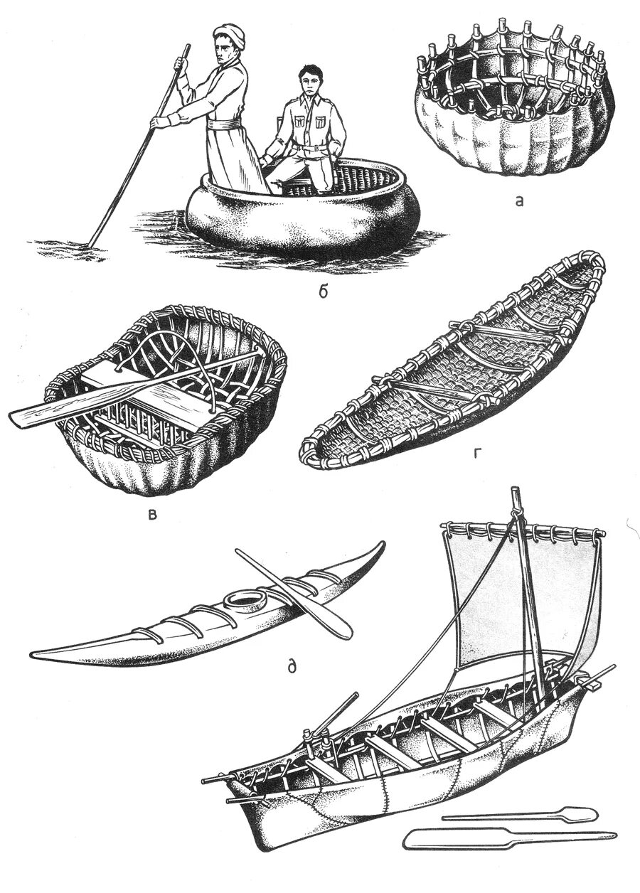 Древняя лодка. Первобытные лодки. Древние плавательные средства. Примитивные лодки. Легкие 1 лодки