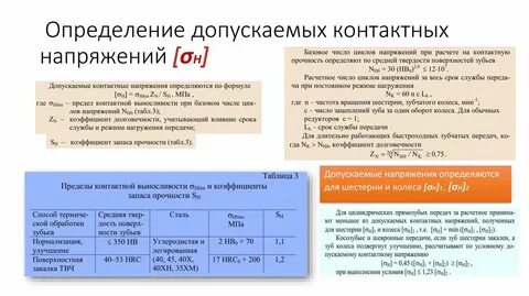 Виды контактных напряжений