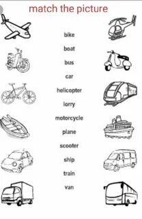 Transport worksheets for kids