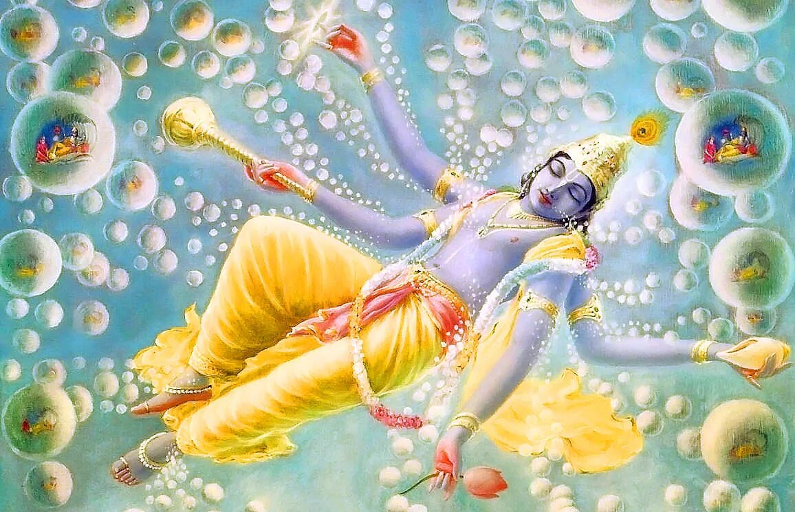 маха вишну вселенные. каранодакашайи вишну. индийский бог вишну. энергия вишну. эзотерические рисунки.