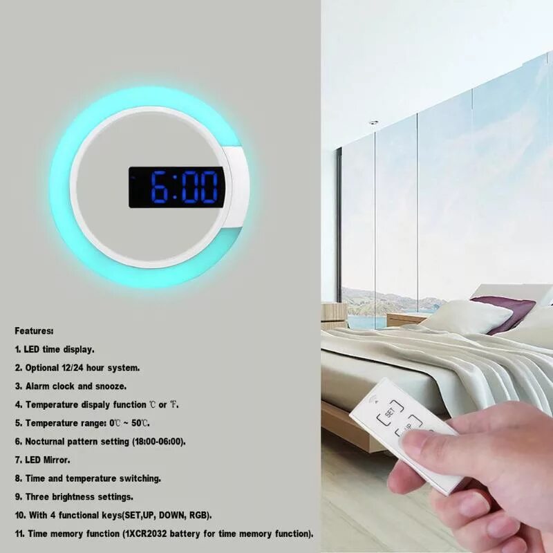 Часы и зеркало тест. Зеркало с температурой и временем. Led Mirror Clock как настроить время. Круглый будильник с роликовыми цифрами. Электронные часы led Mirror Clock установка температуры.