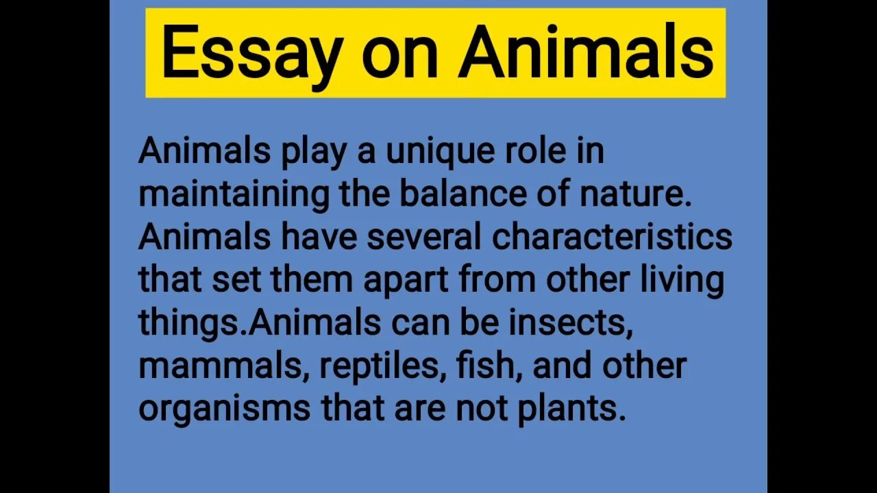 Animal essay. Animals essay. Essay about animals. Protecting animals essay.