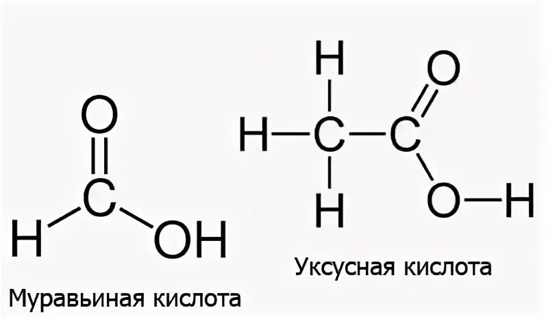 Муравьиная кислота уксусная кислота