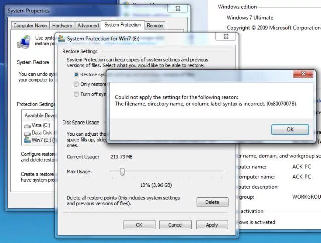 Label syntax is incorrect. Label syntax is incorrect