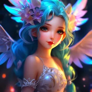 очень красивая милая нимфа, влюблённые глаза, насыщенные цвета, контраст, с...