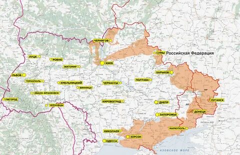 Карта обстановки в зоне специальной операции на основании брифинга МО РФ от...
