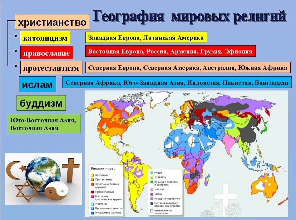 Куда в основном. Религионпльеые религии. Страны с христианской религией.