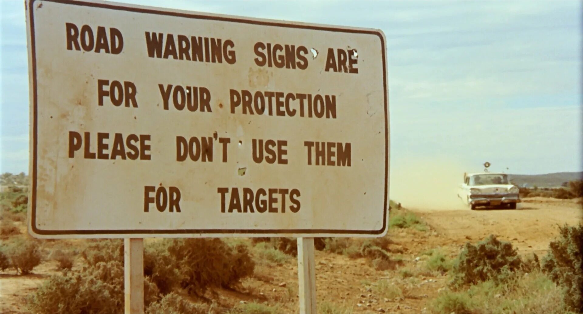 Опасное пробуждение. Wake in Fright 1971. Road signs in Australia. Road sign joke.