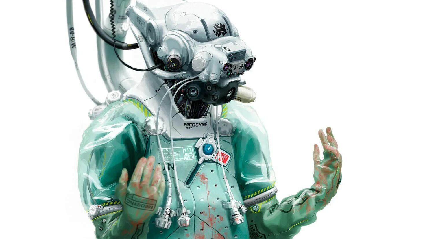 Cyberpunk роботы. Киберпанк киборг доктор. кибер панк гиборг доктор. киберпанк киборг доктор операция. роботы будущего.