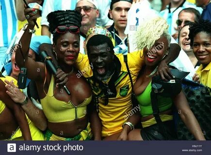 Jamaica Fans Football Fans World Cup 98 25 June 1998 Stock Photo ... Football fa