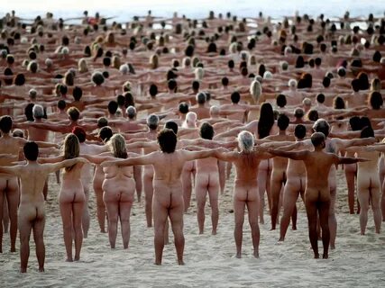 Photos of thousands of people who got naked on iconic Bondi Beach for a nude sho