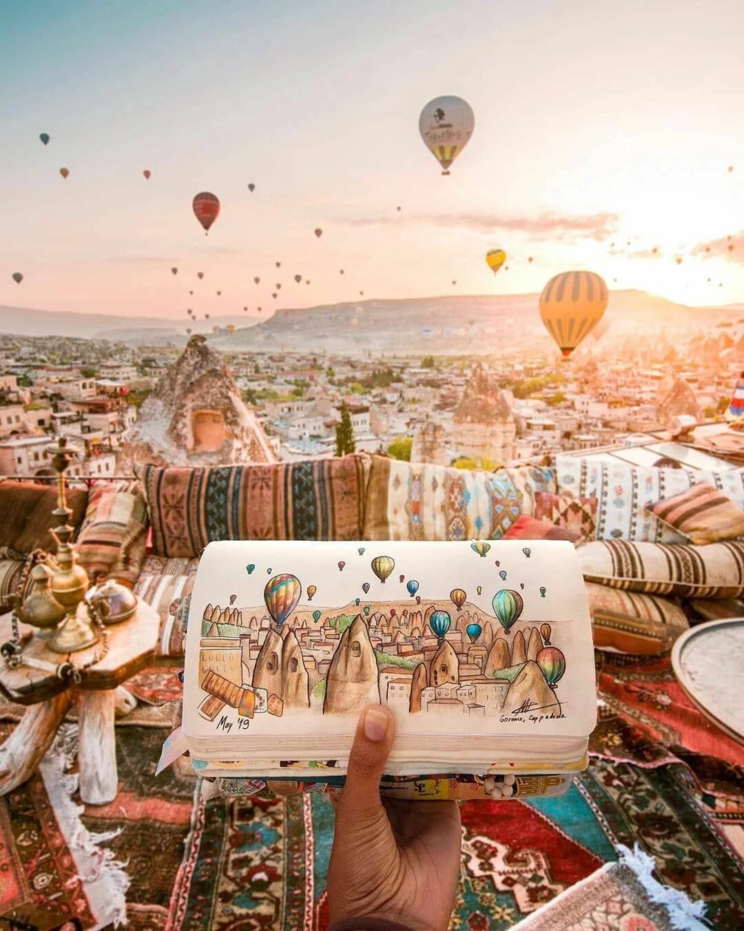 Art traveling. Картина Каппадокия. Стамбул Каппадокия.