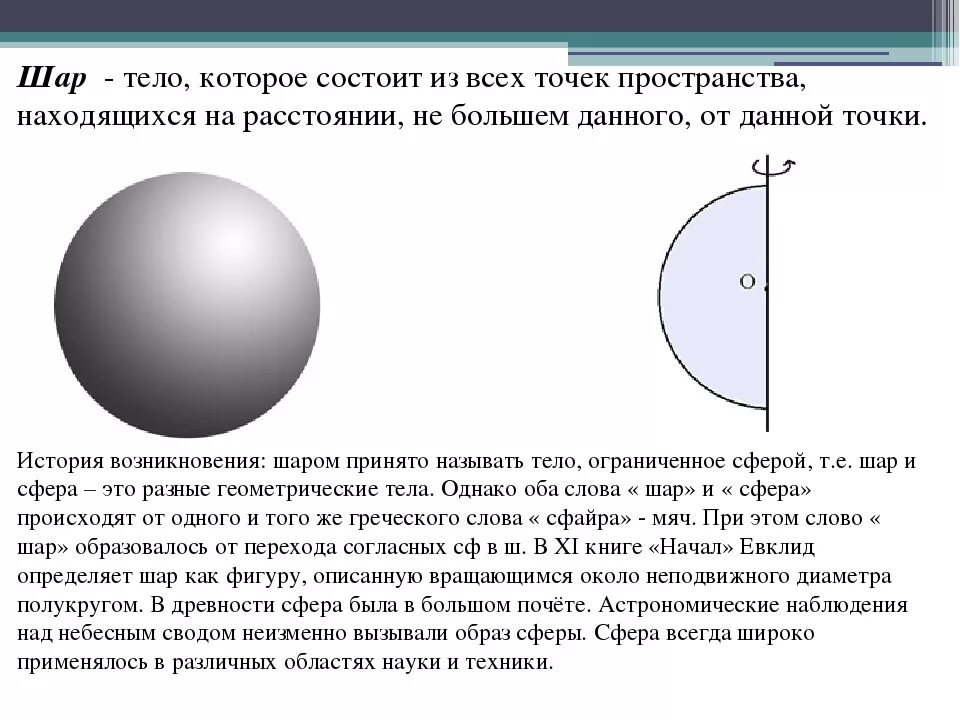 Шар получается вращением. Шар геометрическое тело. Шар тело вращения. Шар это тело которое состоит из всех точек. Объёмное тело шар.