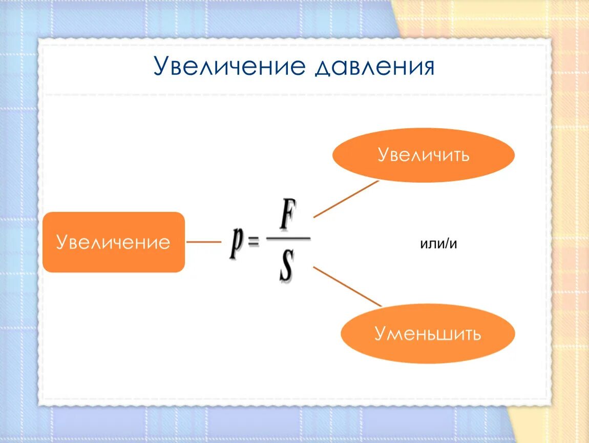 При действии каких сил уменьшение. Способы увеличения давления. Способы уменьшения давления. Способы увеличения и уменьшения давления. Способы увеличить давление.