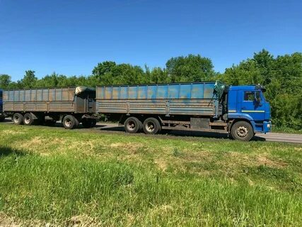 Камаз 65117 зерновоз с прицепом