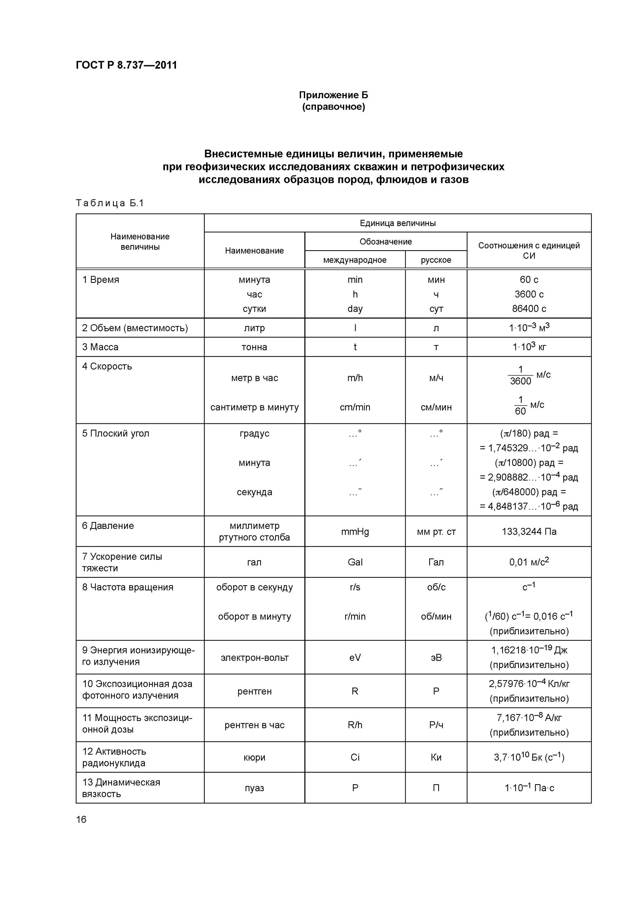 Внесистемные единицы величин. Единицы измерения в геофизике. Внесистемные единицы физических величин. ГОСТ 8.736-2011. ГОСТ 33715-2015 таблица 4.