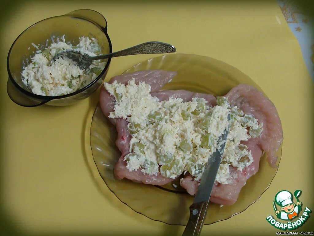 Куриные грудки с виноградом. Куриная грудка с виноградом и сливками.