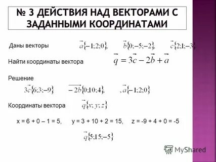 Даны две точки найти координаты вектора