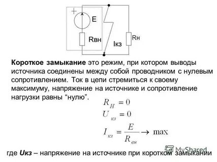 Короткое замыкание схема цепи