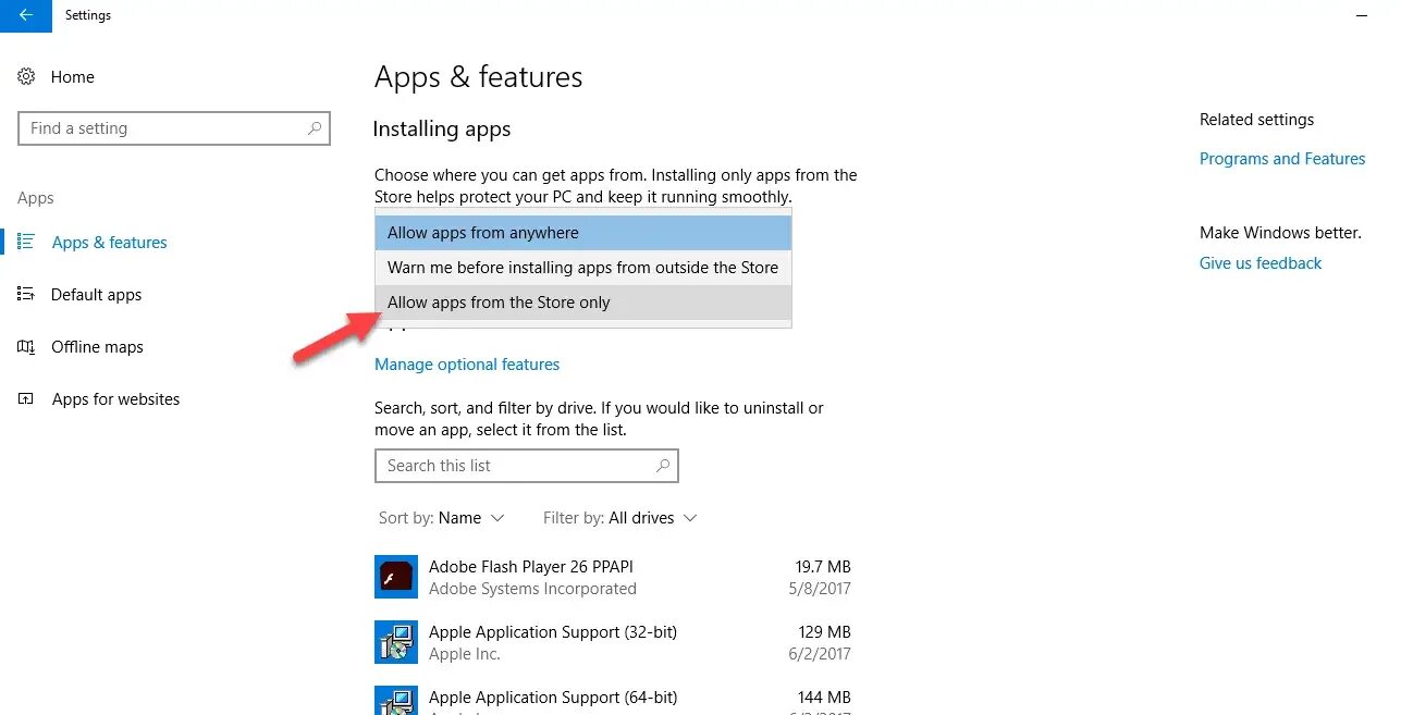 Still want to install apps from outside Microsoft Store? See how. Installing apps from the Store helps protect your PC and keep it Running smoothly как отключить. Option features