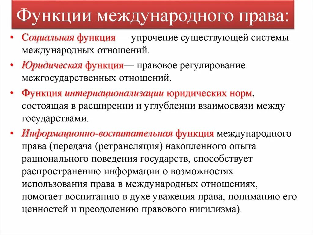 Чем важно международное право. Международное право функции и принципы. Функции международного пра. Международное право функции.