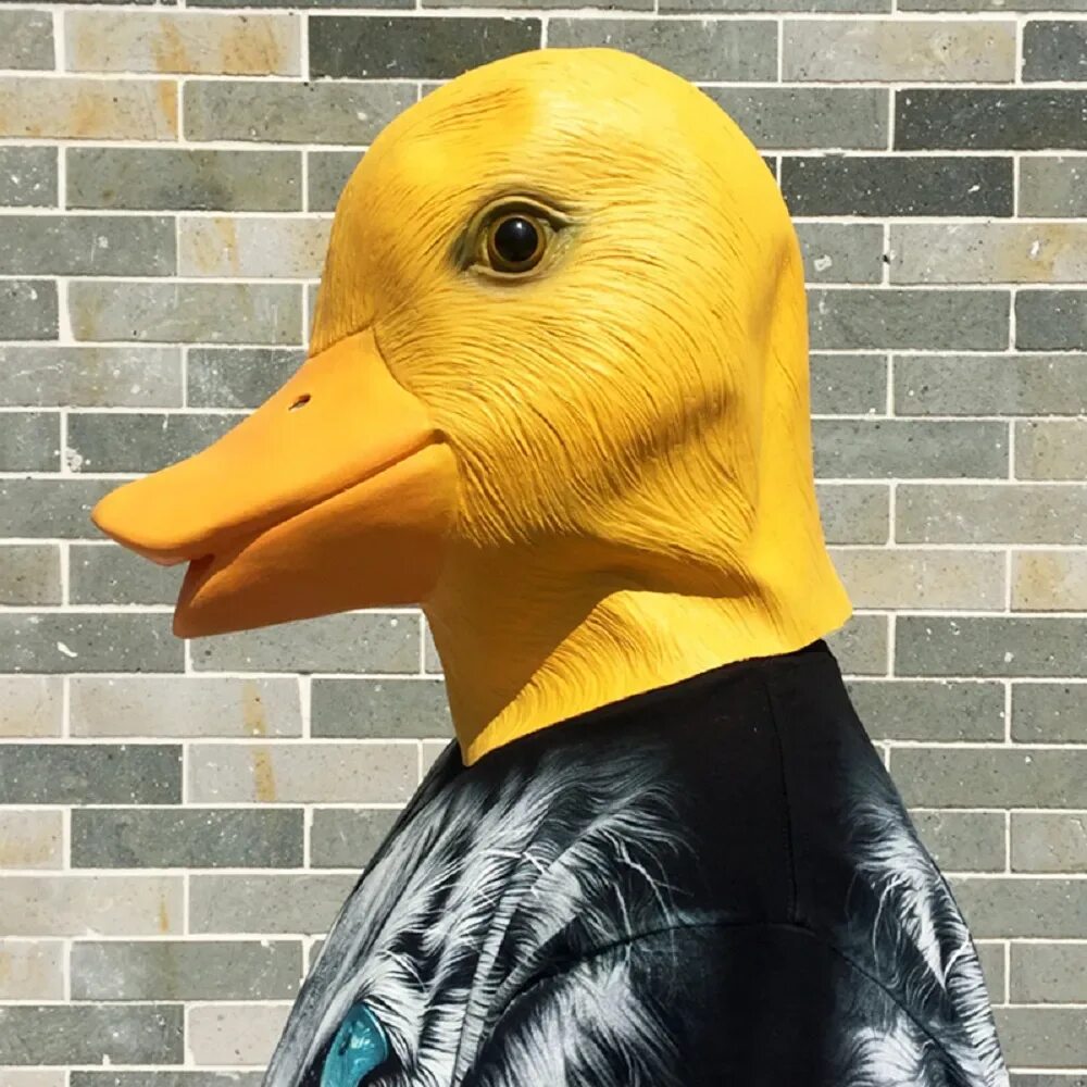 Маска утенка. Маска гуся. Желтая маска. Утка маска на голову. Duck mask.