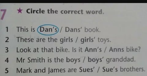 Circle the correct answer the children