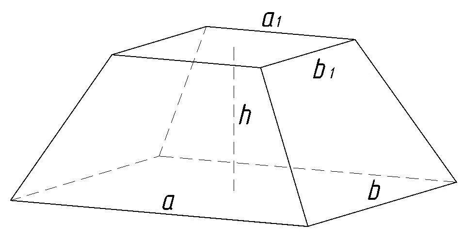 Калькулятор объема трапеции. Усечённая пирамида объём. Усеченная пирамида объем. Усечённая пирамида Призма. Усечённая пирамида четырехугольная формулы.