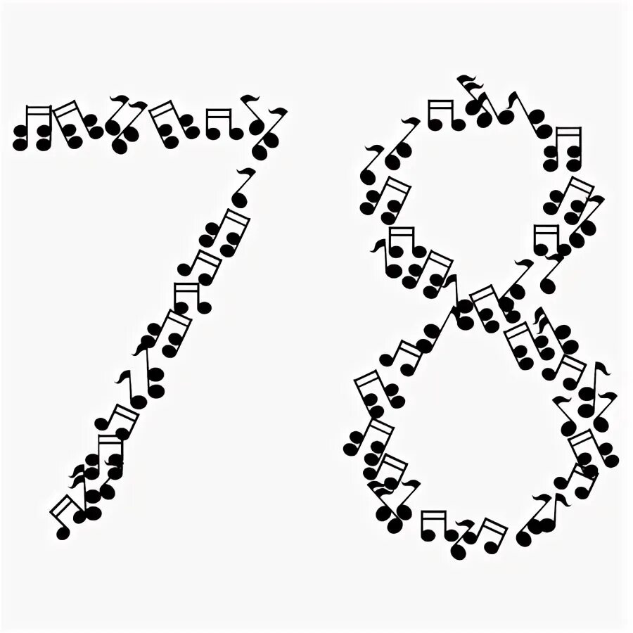 Серебряная нота. Number 4 - mify city. Стилизация цифр. Musical number. Смайлик с саксофоном.