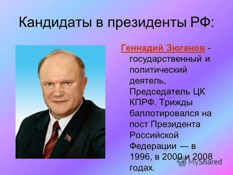 Сколько раз можно баллотироваться. Кандидаты на должность президента РФ 1996.