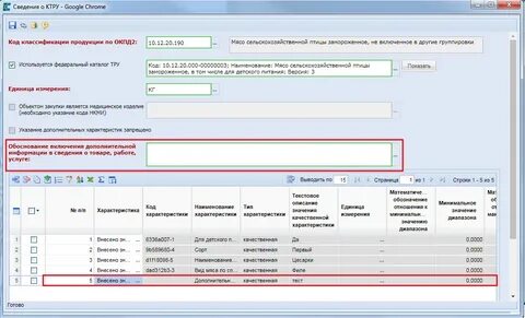 Обязательные характеристики ктру