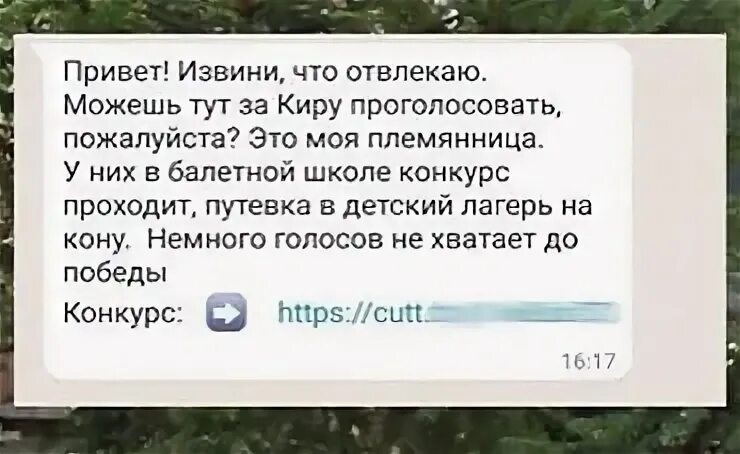 Привет проголосуй за мою племянницу