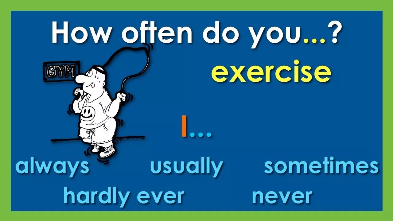 How often do you. Always hardly ever sometimes usually often. Always usually often sometimes never. Telephone exercise. You often do the shopping