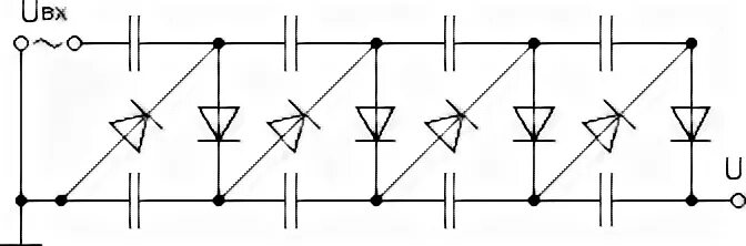 Умножитель Кокрофта-Уолтона. Умножитель Кокрофта-Уолтона схема. Симметричный умножитель напряжения. Умножитель напряжения 24-400.