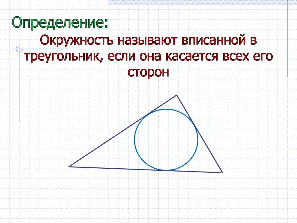 Описанная и вписанная окружность треугольника 7 класс. Окружность вписанная в треугольник. Центр вписанной окружности. Вписанная и описанная окружность. Вписанные и описанные треугольники 7 класс.